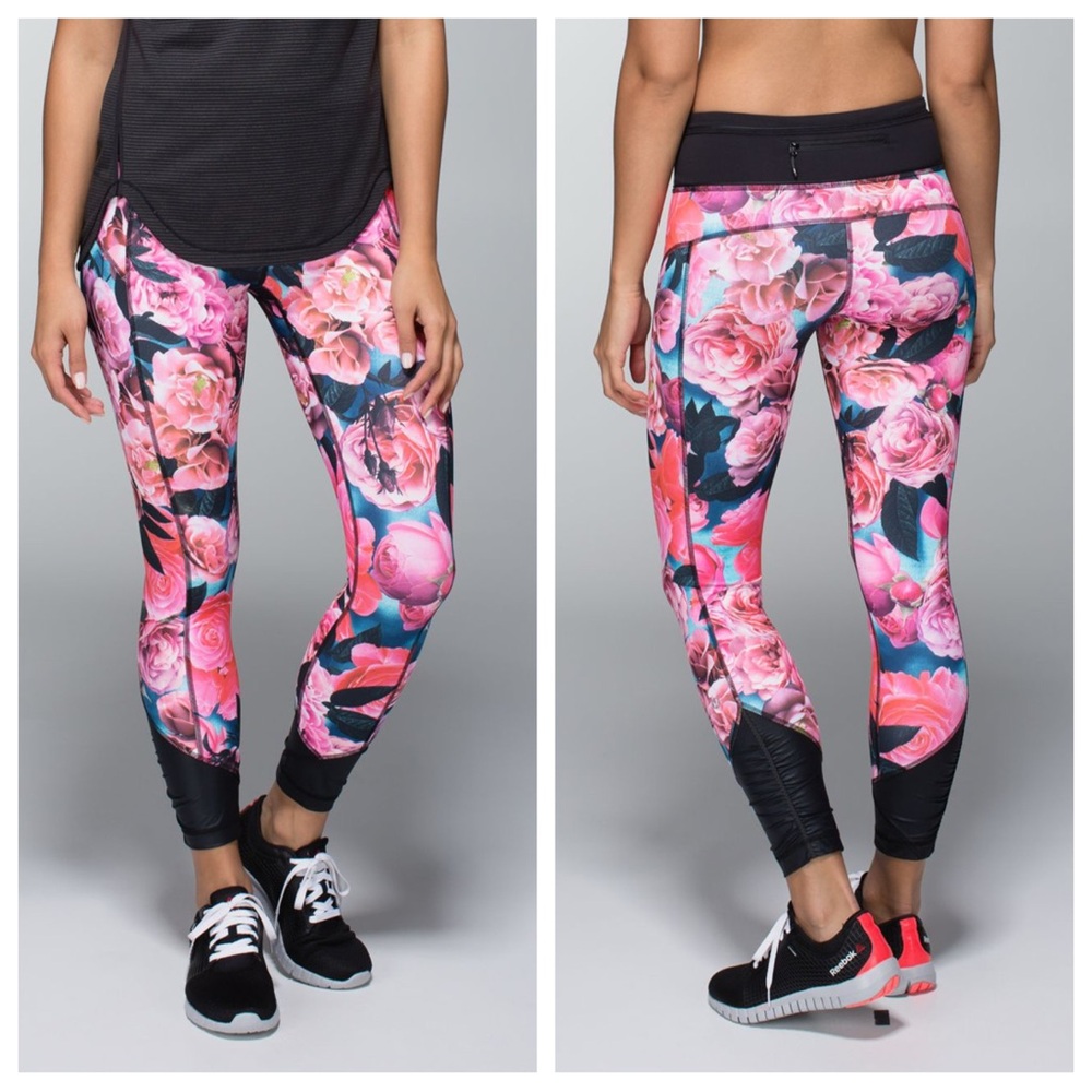 Lululemon Lululemon Pace Queen Tight Secret Garden | Black Print Leggings